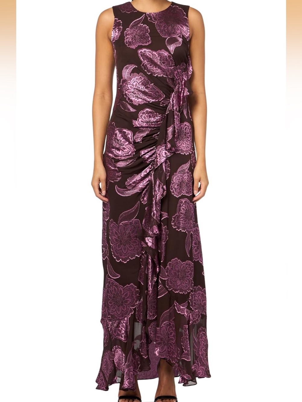 NWOT Trina Turk Women's Amara Dress Mudcloth/Lac Rose Brown Silk Blend Floral 8